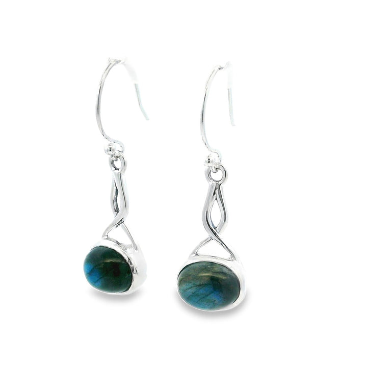 Dangle Earrings Silver Colored Stones