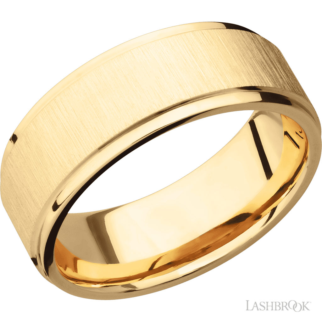 Straight Solid Style Wedding Band 14 KT Yellow 8mm wide size 10