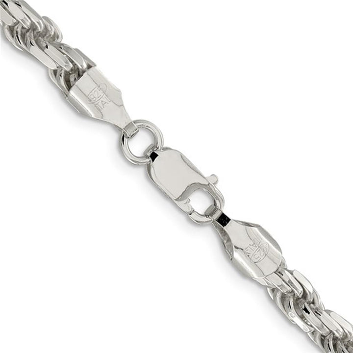 White Sterling Silver 5.75 MM Rope Chain 24" Long