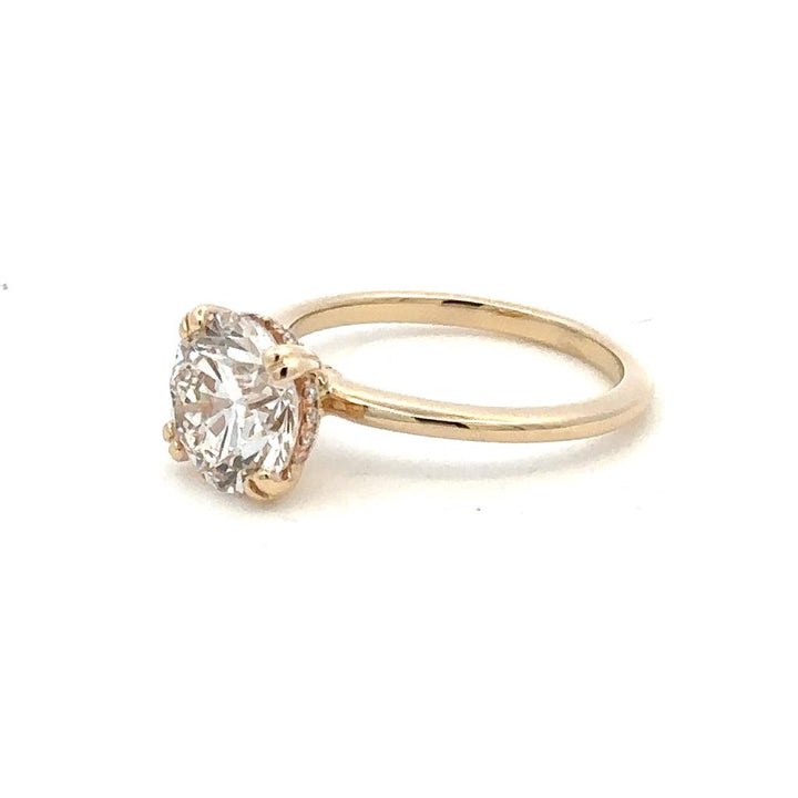 Solitare Accent Style Lab Diamond Engagement Ring14 KT Yellow