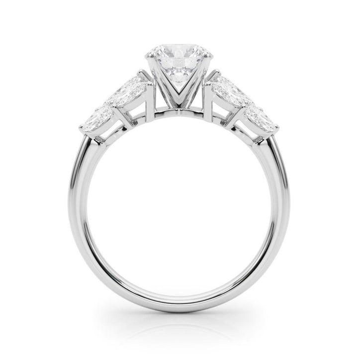 Contemporary Style Diamond Engagement Ring 14 Karat Gold White 
(Center Stone Not Included)