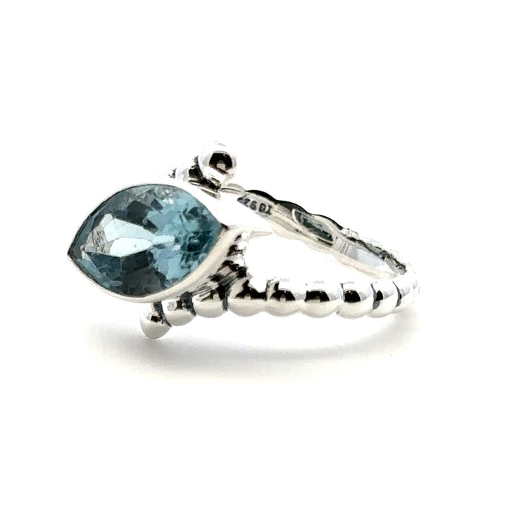 Solitare Style Rings Silver with Stones Sterling Silver White with Topaz size 7