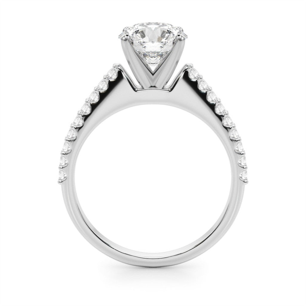 Classic Style Diamond Engagement Ring 14 Karat Gold White 
(Center Stone Not Included)