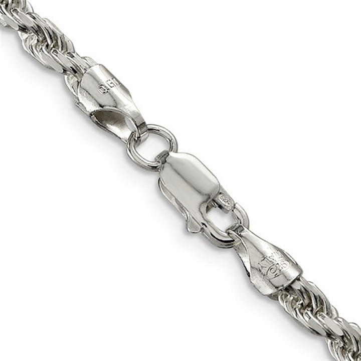 White Sterling Silver 3.5 MM Rope Chain 20" Long