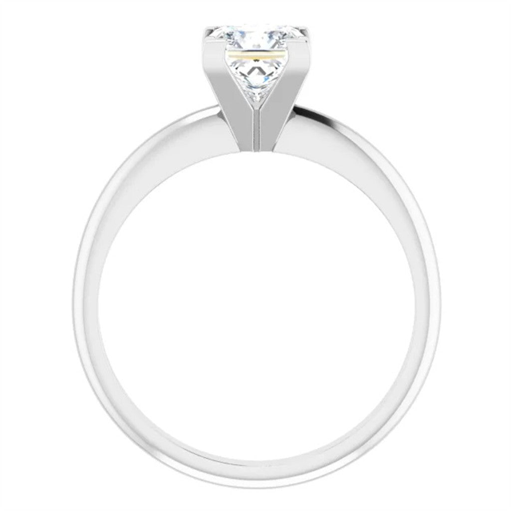Contemporary Style Diamond Engagement RingBase Metal White