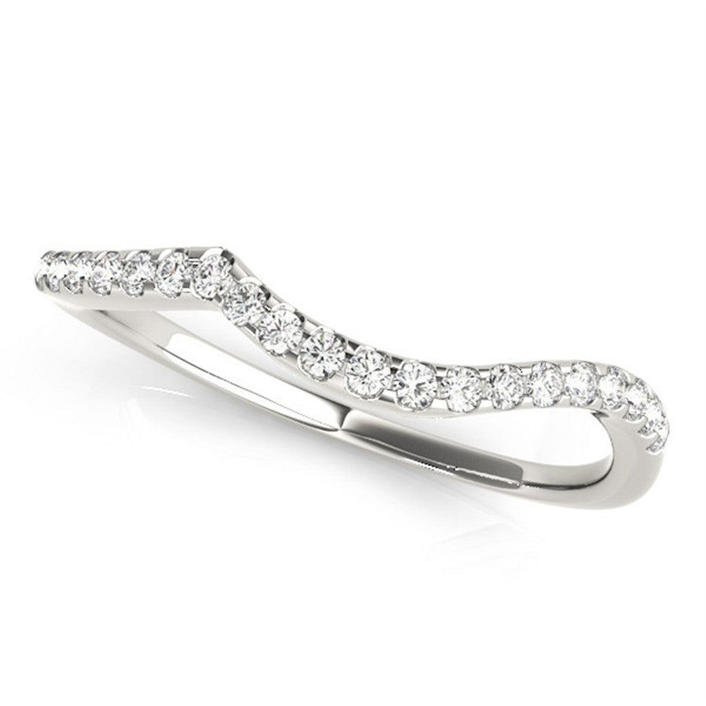 Stack-Able Style Diamond Wedding Band Alloy White size 7.25