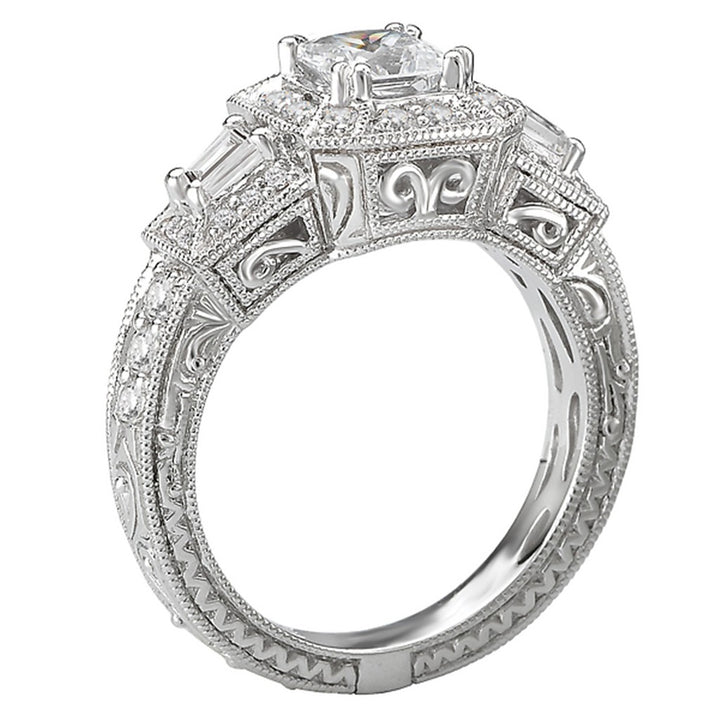 Halo Style Diamond Engagement Ring 14 Karat Gold White 
(Center Stone Not Included)