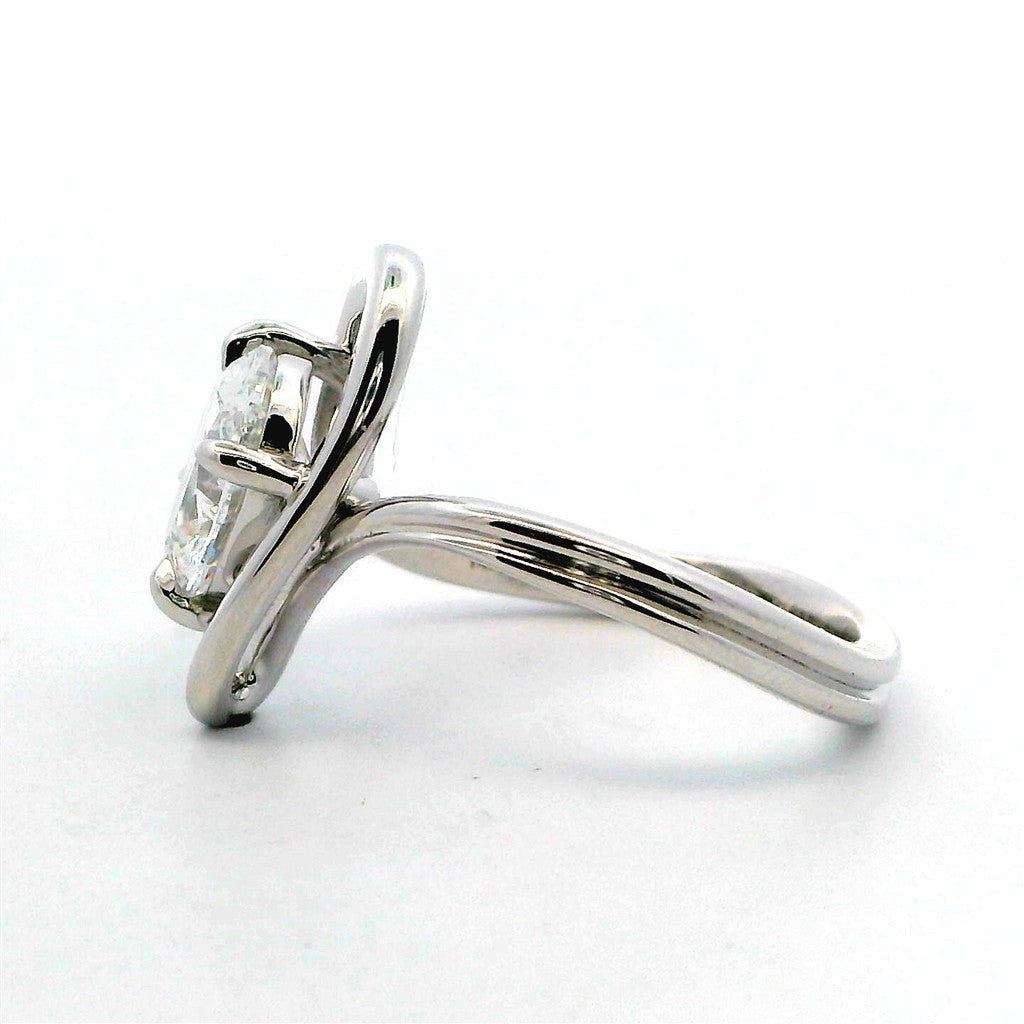 Lab Diamond Bypass Lab Diamond Engagement Ring 14 Karat White 2.03 Carat Total Weight