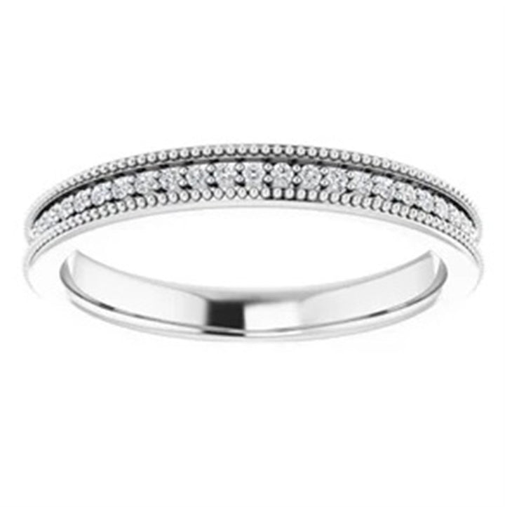 1/2 Anniversary Style Diamond Wedding Band Base Metal White with Diamonds size 7
