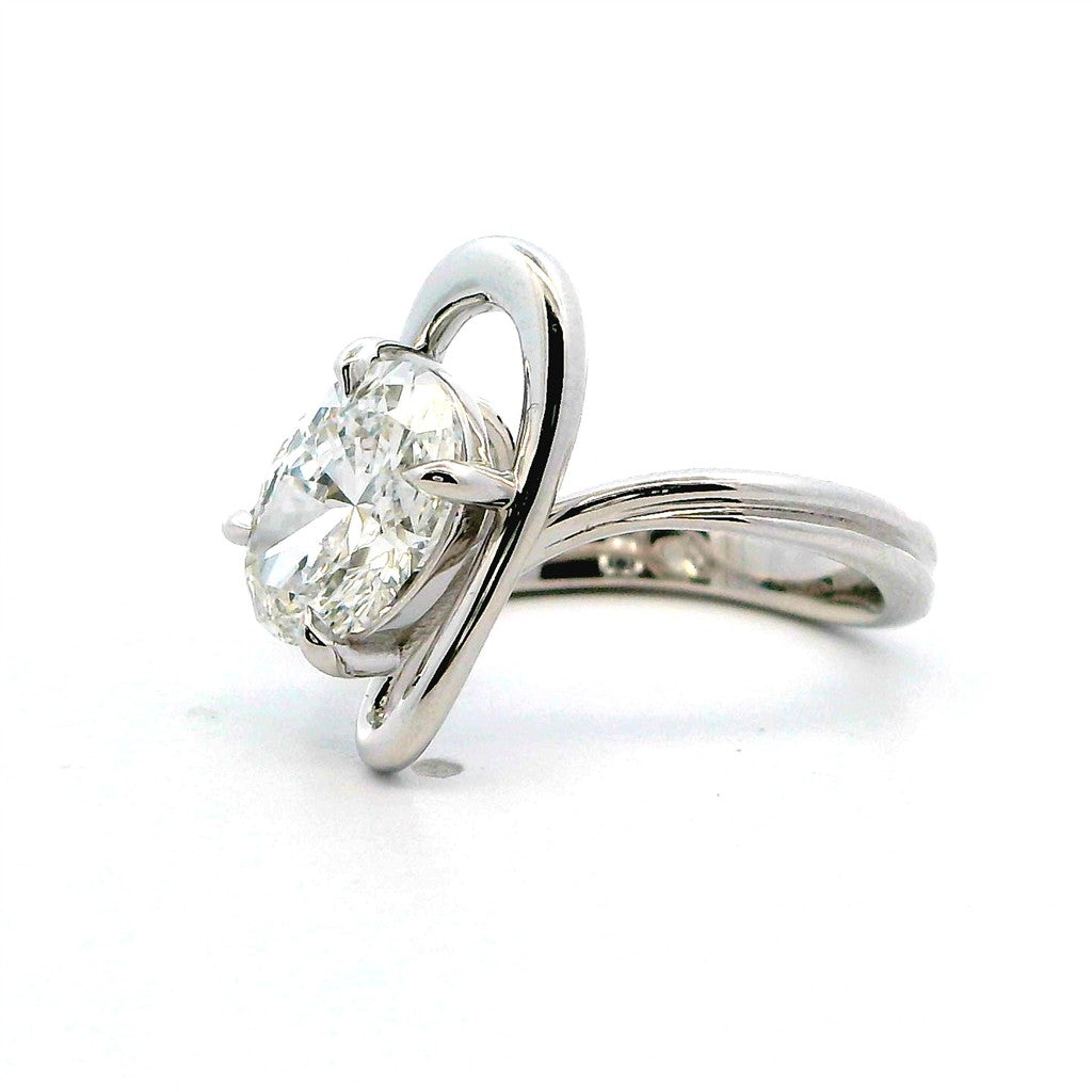 Lab Diamond Bypass Lab Diamond Engagement Ring 14 Karat White 2.03 Carat Total Weight