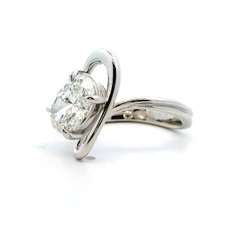 Lab Diamond Bypass Lab Diamond Engagement Ring 14 Karat White 2.03 Carat Total Weight