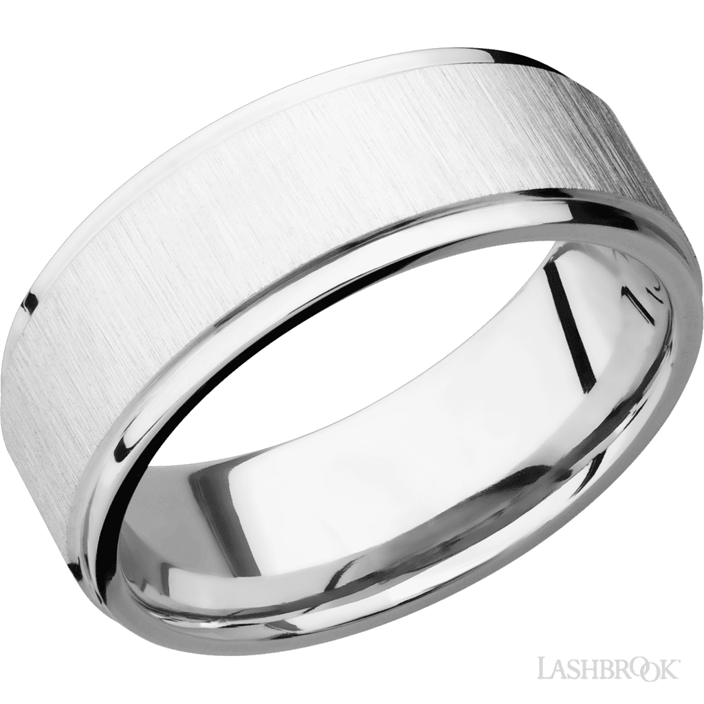 Straight Solid Style Wedding Band 14 KT White 8mm wide size 10