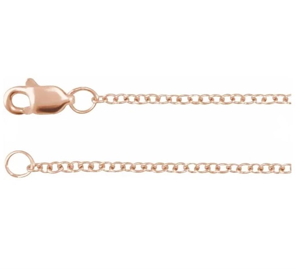 Rose Gold Filled 1.5 MM Cable Chain 18" Long
