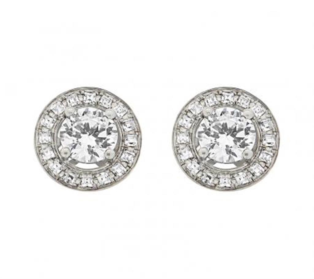 Stud Style .925 White With Round Cubic Zirconia
