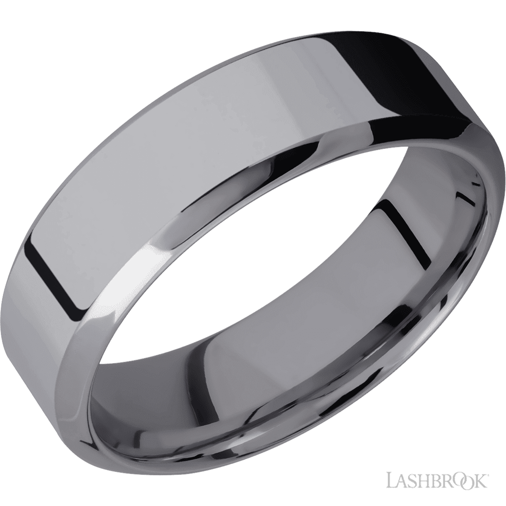 White Tantalum Alternative Metal Ring 7mm wide Size 10