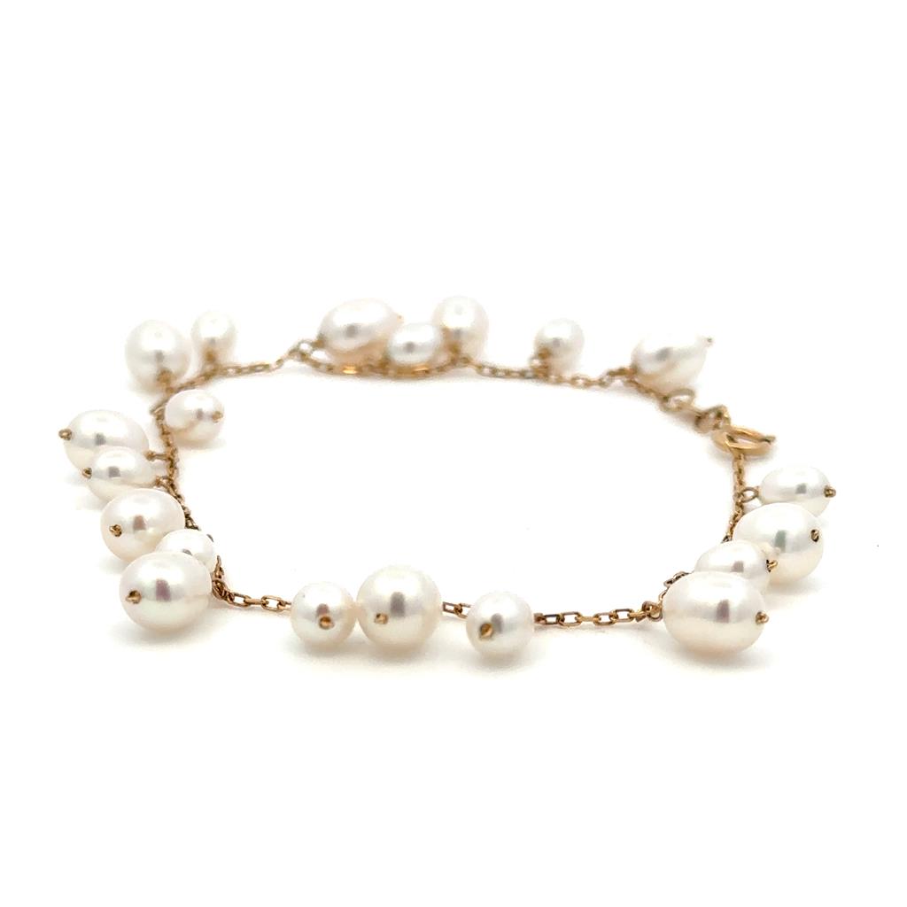 Cultured Fresh Water Pearls Bracelet 14 KT 7.25" Long