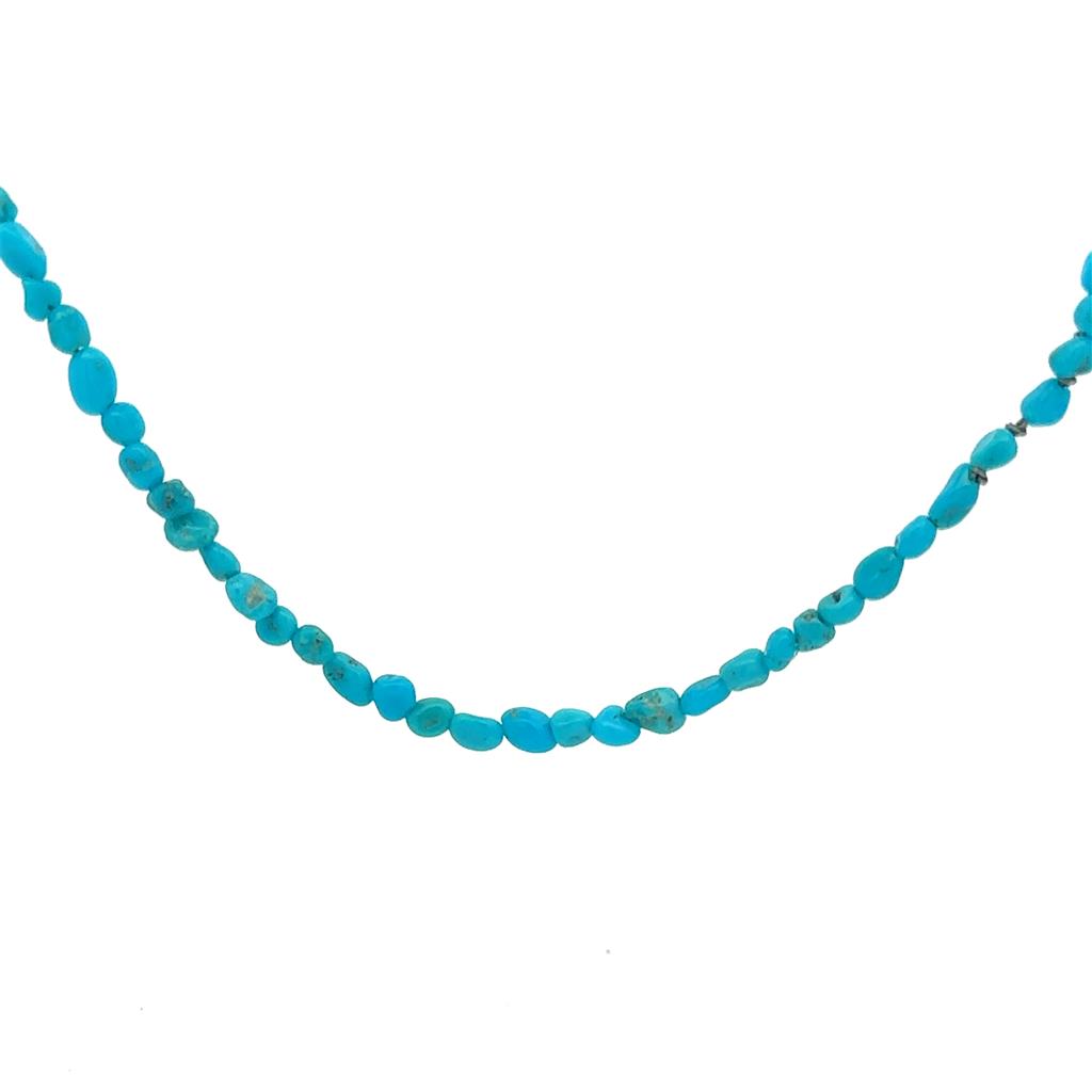 Turquoise Strand Necklace With a .925 Clasp 36" Long