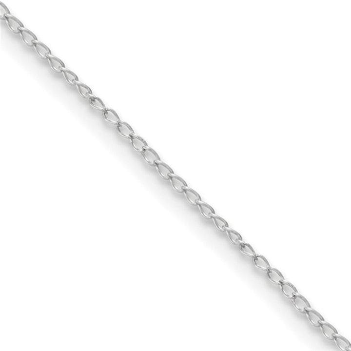 White Sterling Silver 1 MM Curb Chain 18" Long