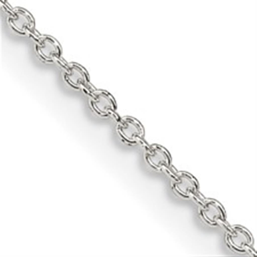 White .925 1.25 MM Cable Chain 18" Long