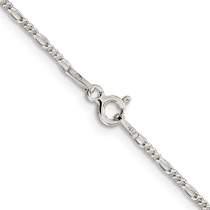 White Sterling Silver 1.4 MM Figaro Chain 16" Long
