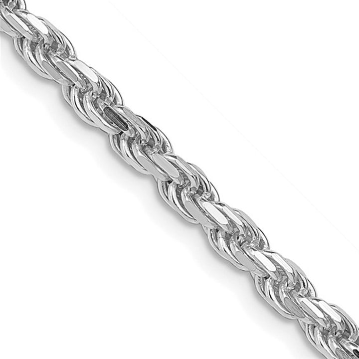 White Sterling Silver 3.5 MM Rope Chain 26" Long