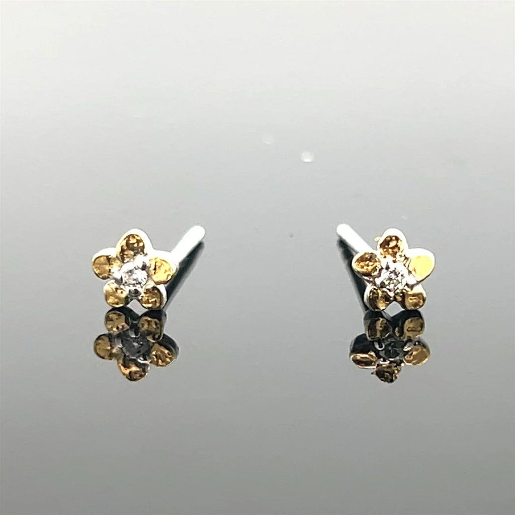 Sterling Silver Earrings Accented with Alaskan Gold Nuggets