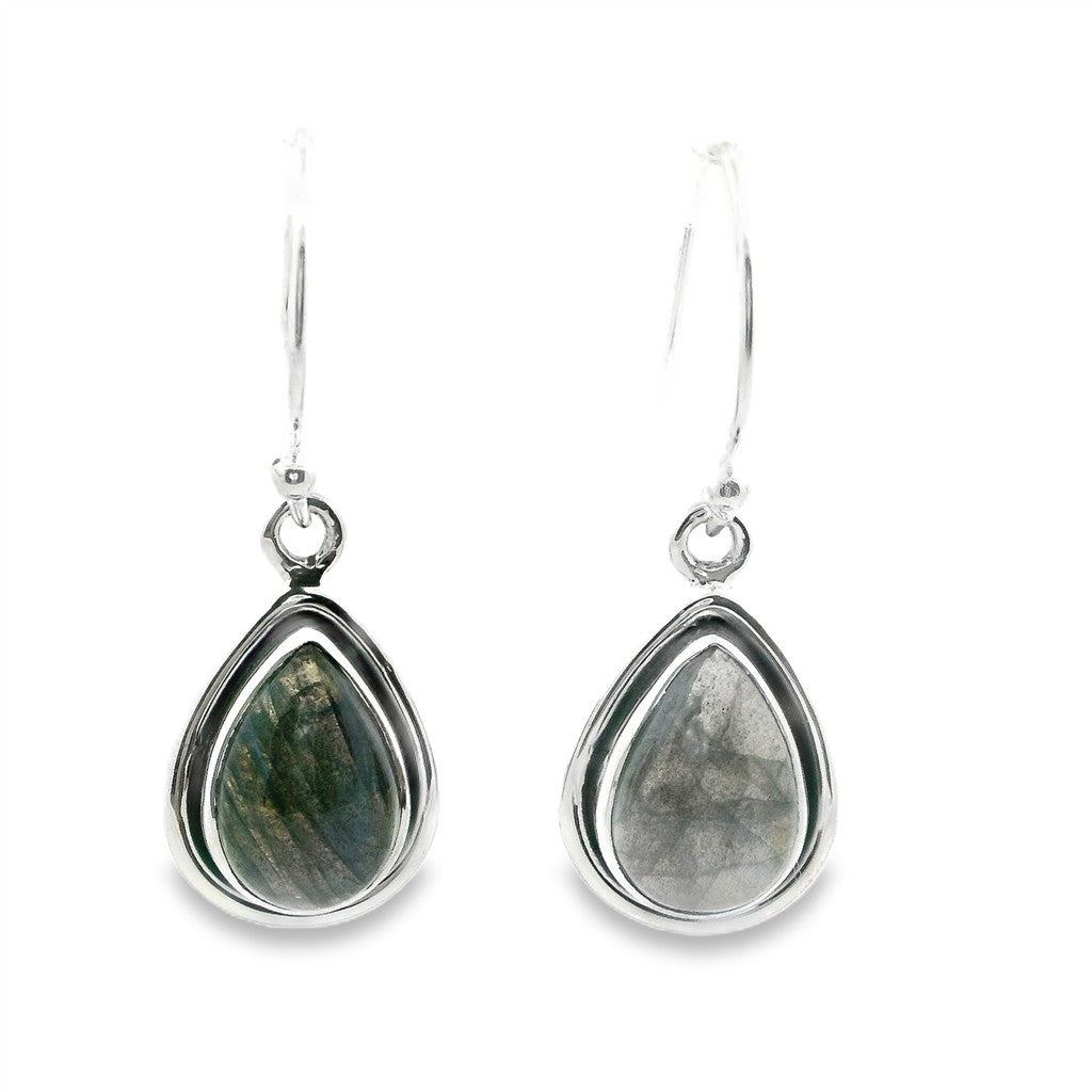Dangle Earrings Silver Colored Stones