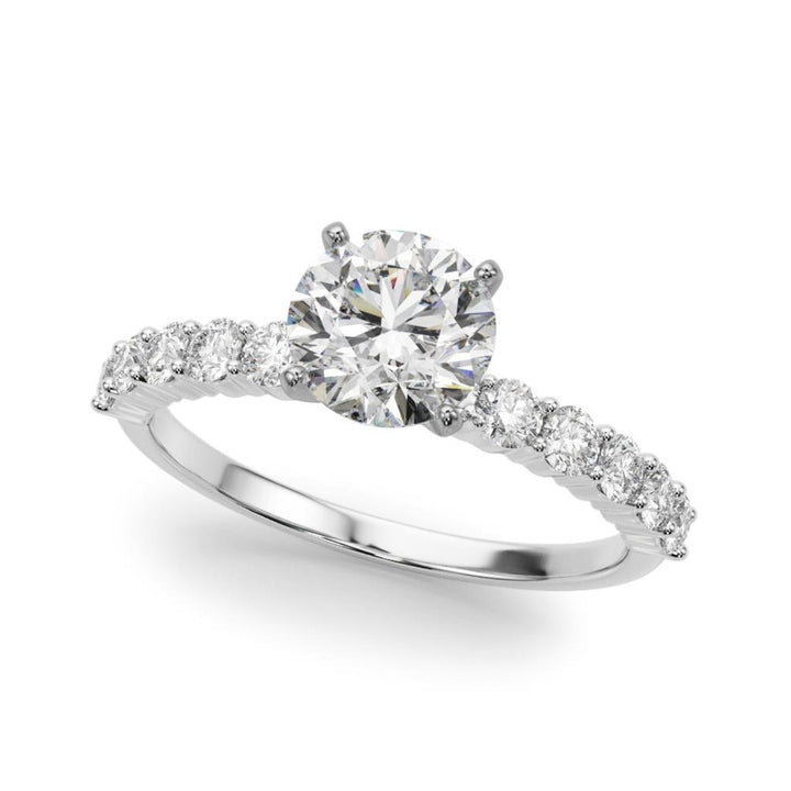 Classic Style Diamond Engagement Ring 14 Karat Gold White 
(Center Stone Not Included)