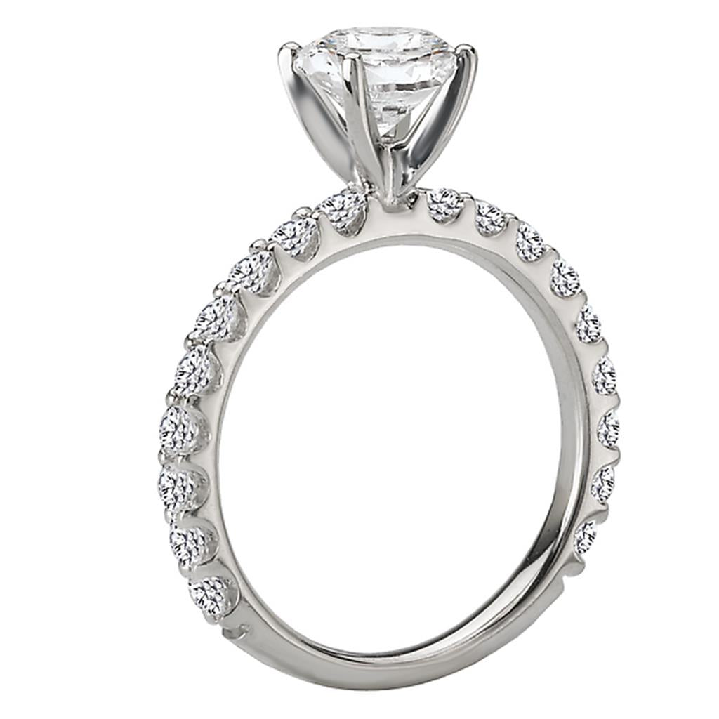 Solitare Accent Style Diamond Engagement Ring .925 White 
(Center Stone Not Included)