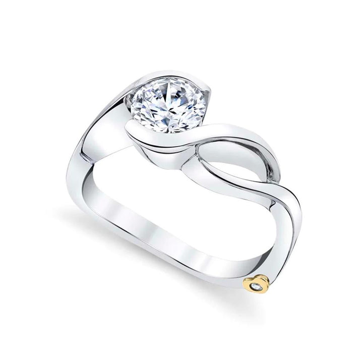 Bypass Style Diamond Engagement Ring 14 Karat Gold White 
(Center Stone Not Included)