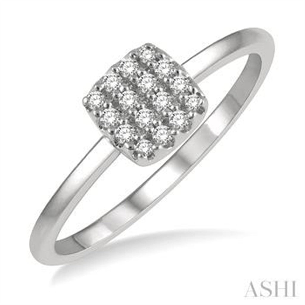 Promise Style Fashion Ring 10 Karat White with Diamond size 7
