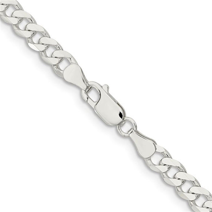 White Sterling Silver 6 MM Curb Chain 30" Long