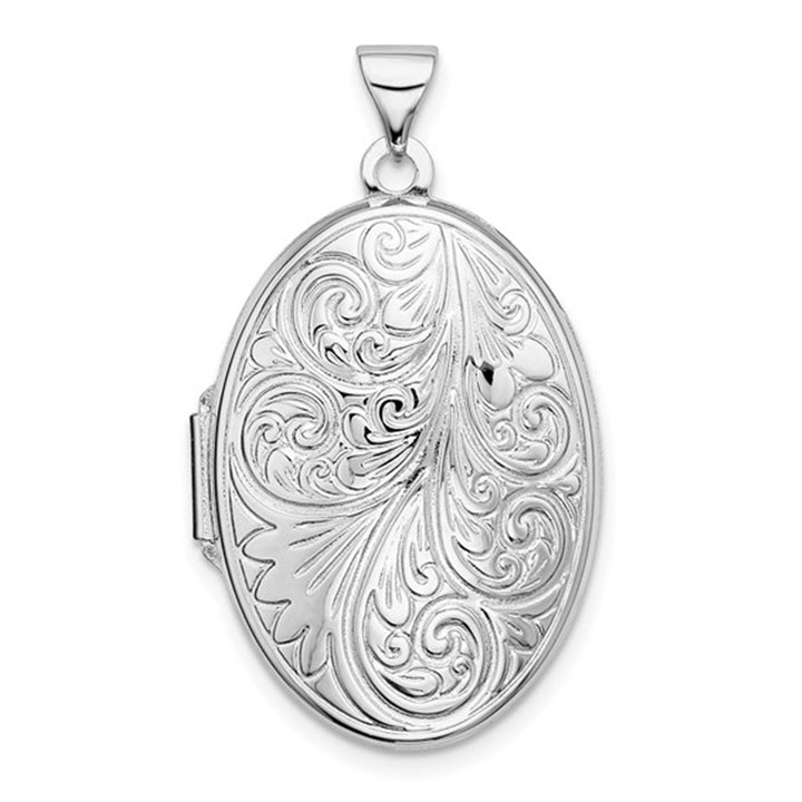 Locket Style Scroll Pendant/ Charm Sterling Silver