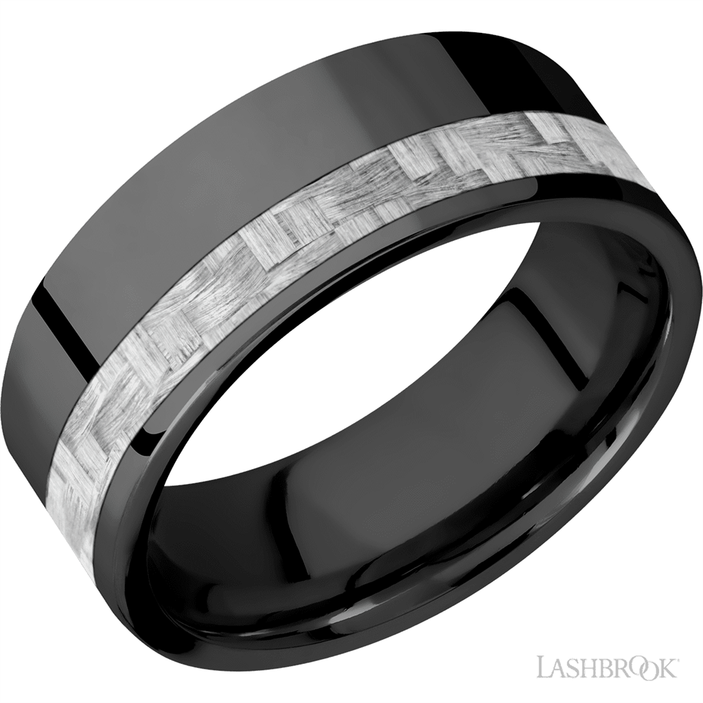 Black Zirconium Alternative Metal Ring 8mm wide Size 10.25