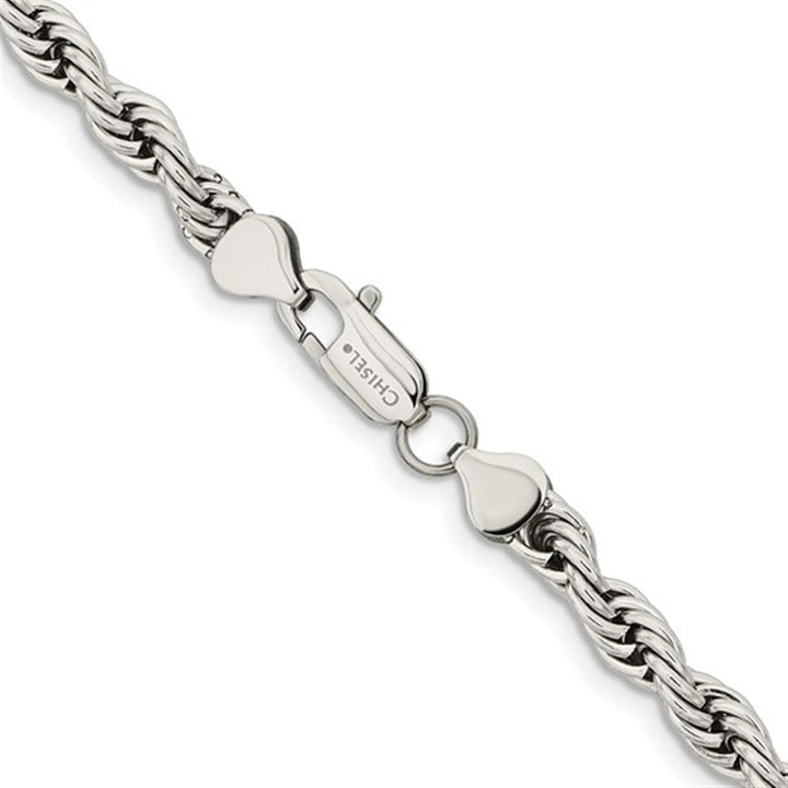 White Stainless Steel Rope Link Chain 6MM Wide 22" Long