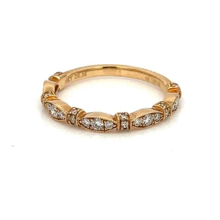 Stack-Able Style Diamond Wedding Band 14 KT Yellow with Diamonds size 6