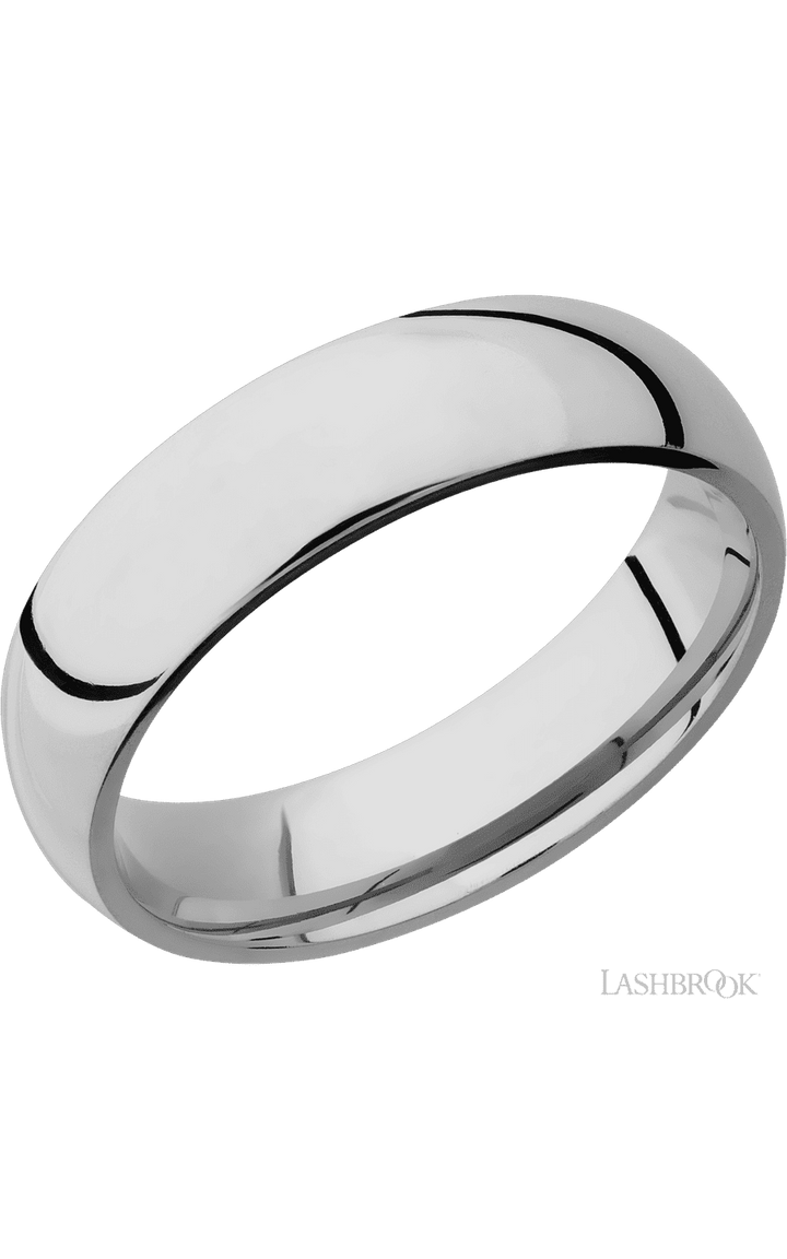 6 mm wide Domed Titanium band.