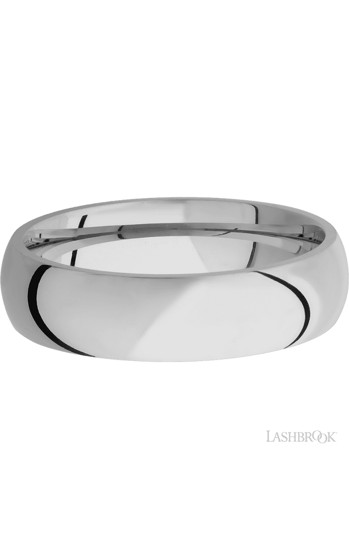 6 mm wide Domed Titanium band.
