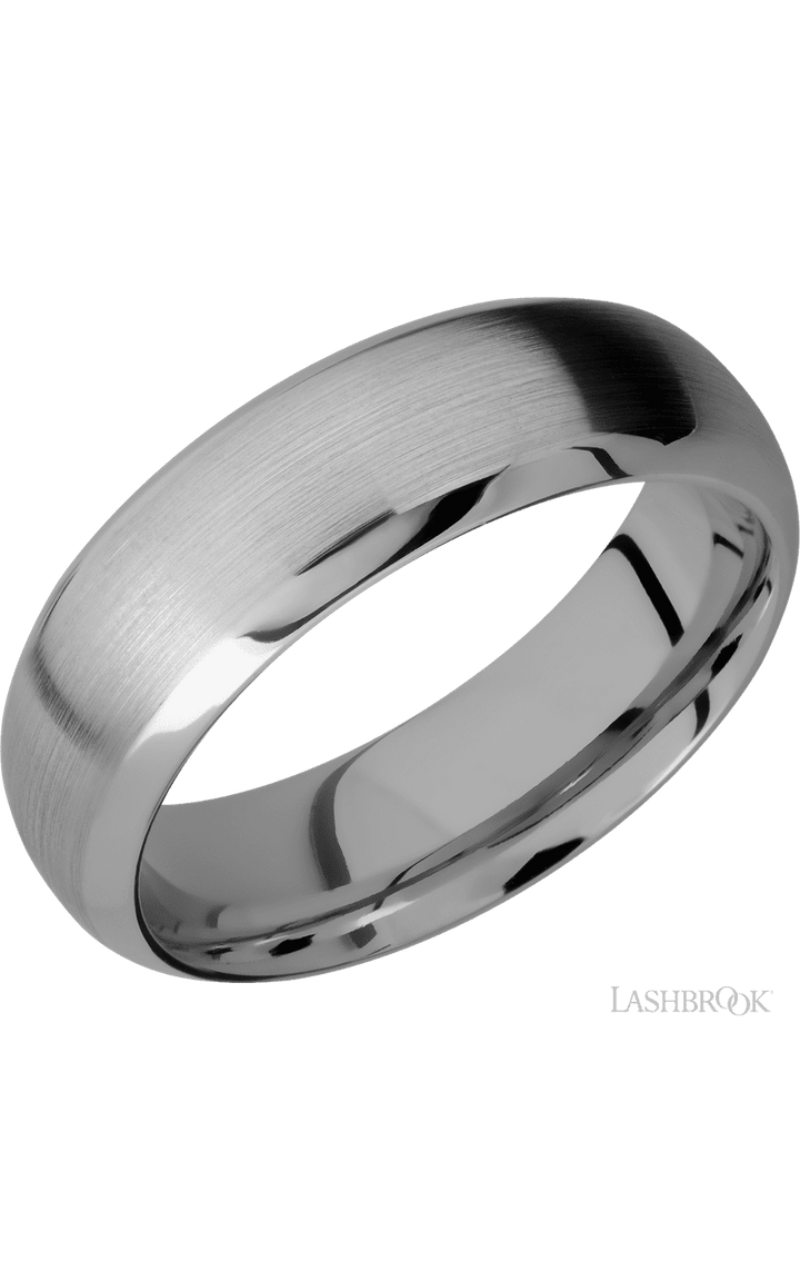 7 mm wide Domed Bevel Titanium band.