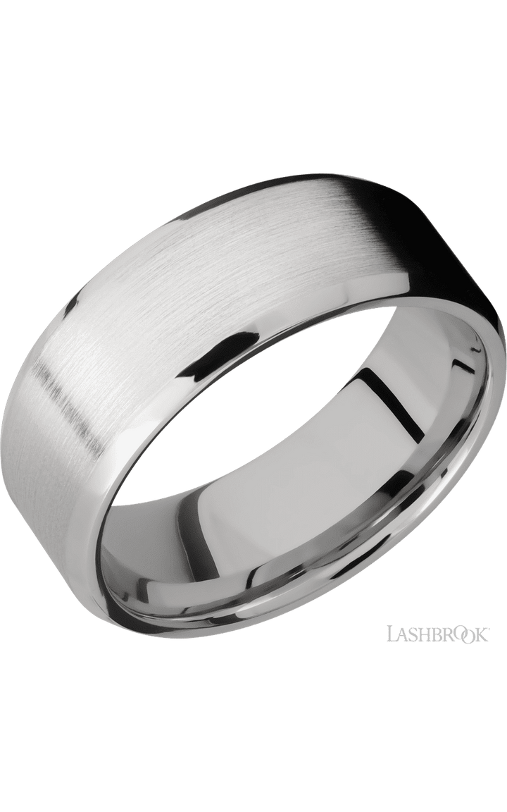 8 mm wide Beveled Cobalt Chrome band.