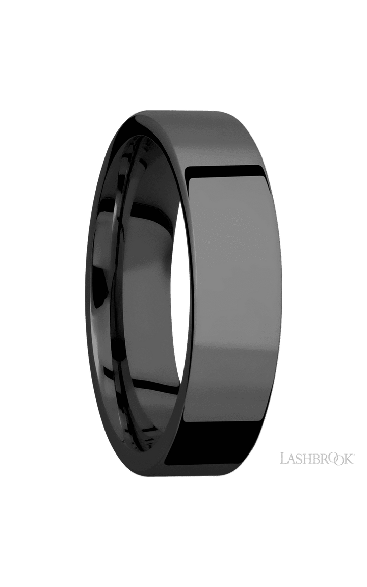 6 mm wide Flat Zirconium band.
