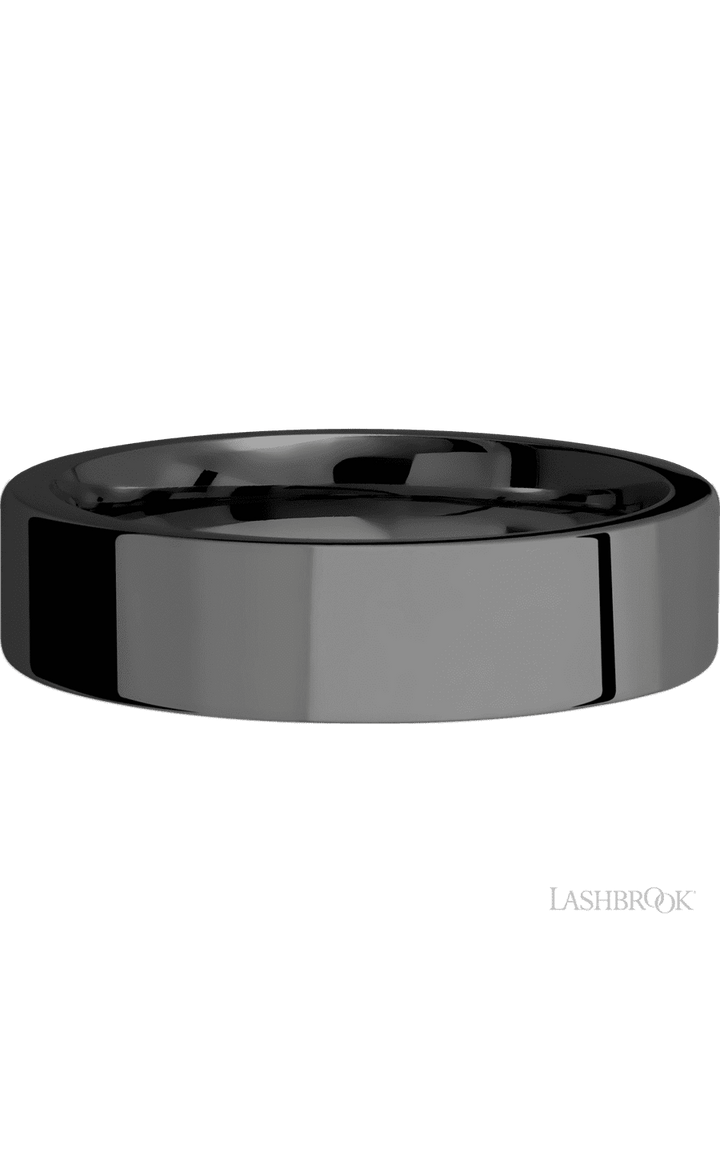 6 mm wide Flat Zirconium band.