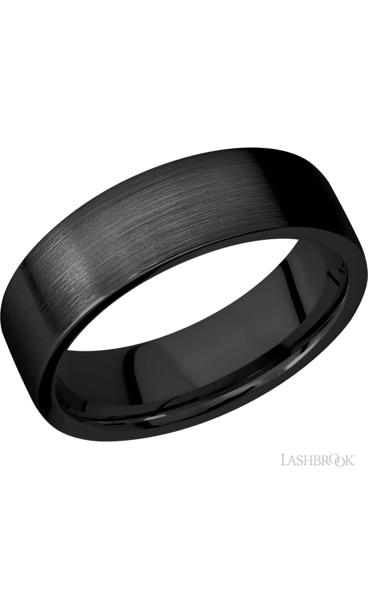 7 mm wide Flat Zirconium band.