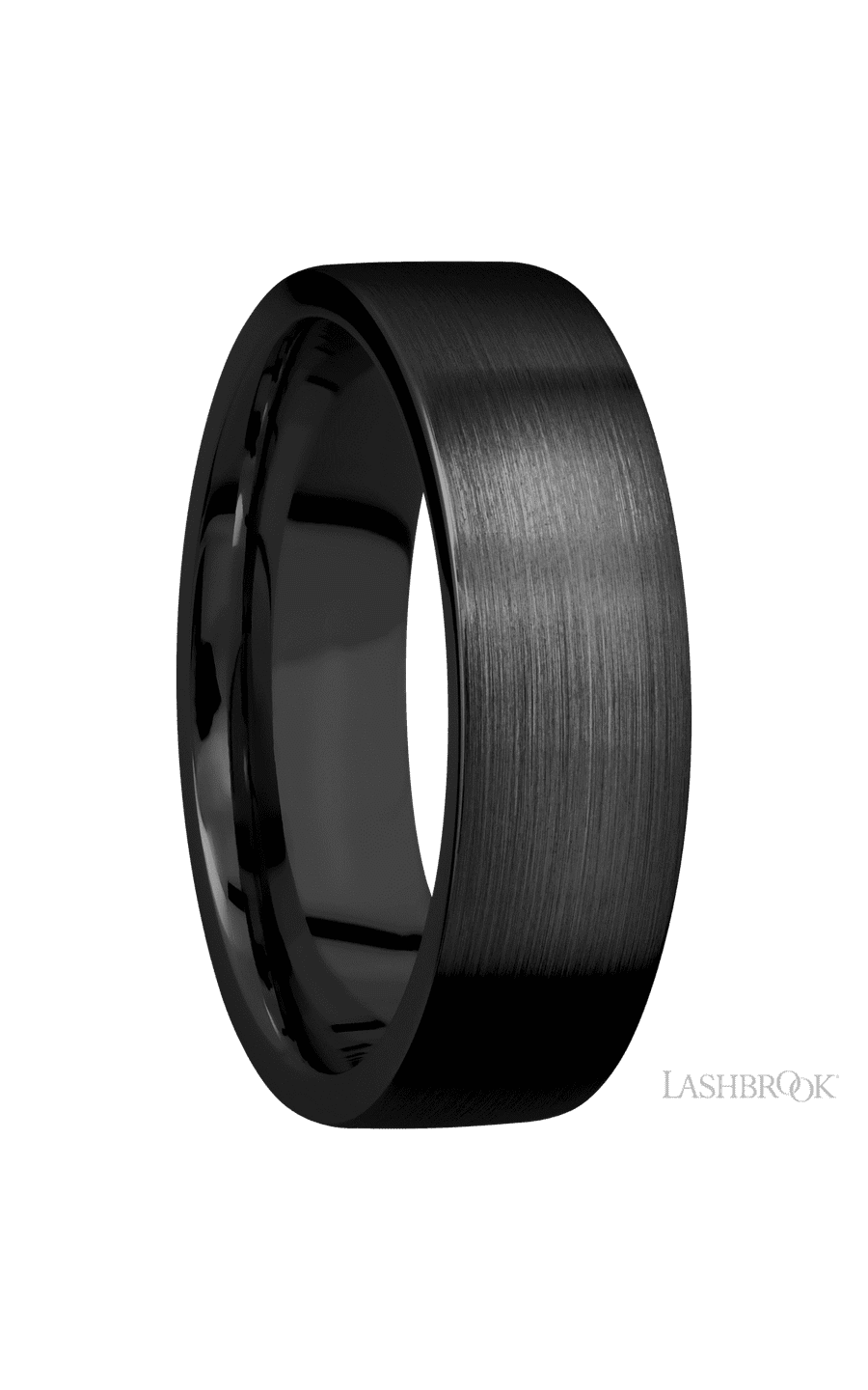 7 mm wide Flat Zirconium band.