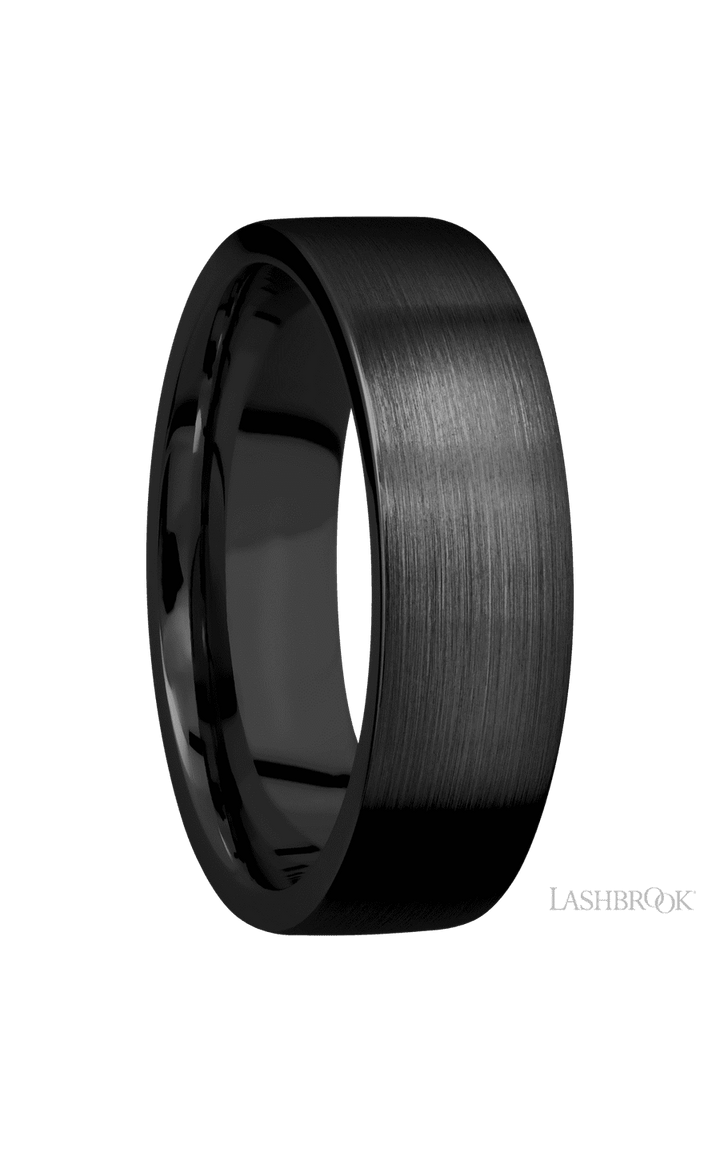 7 mm wide Flat Zirconium band.