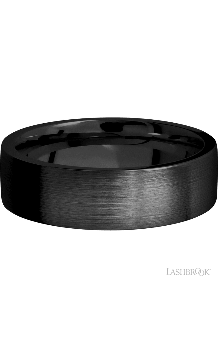 7 mm wide Flat Zirconium band.
