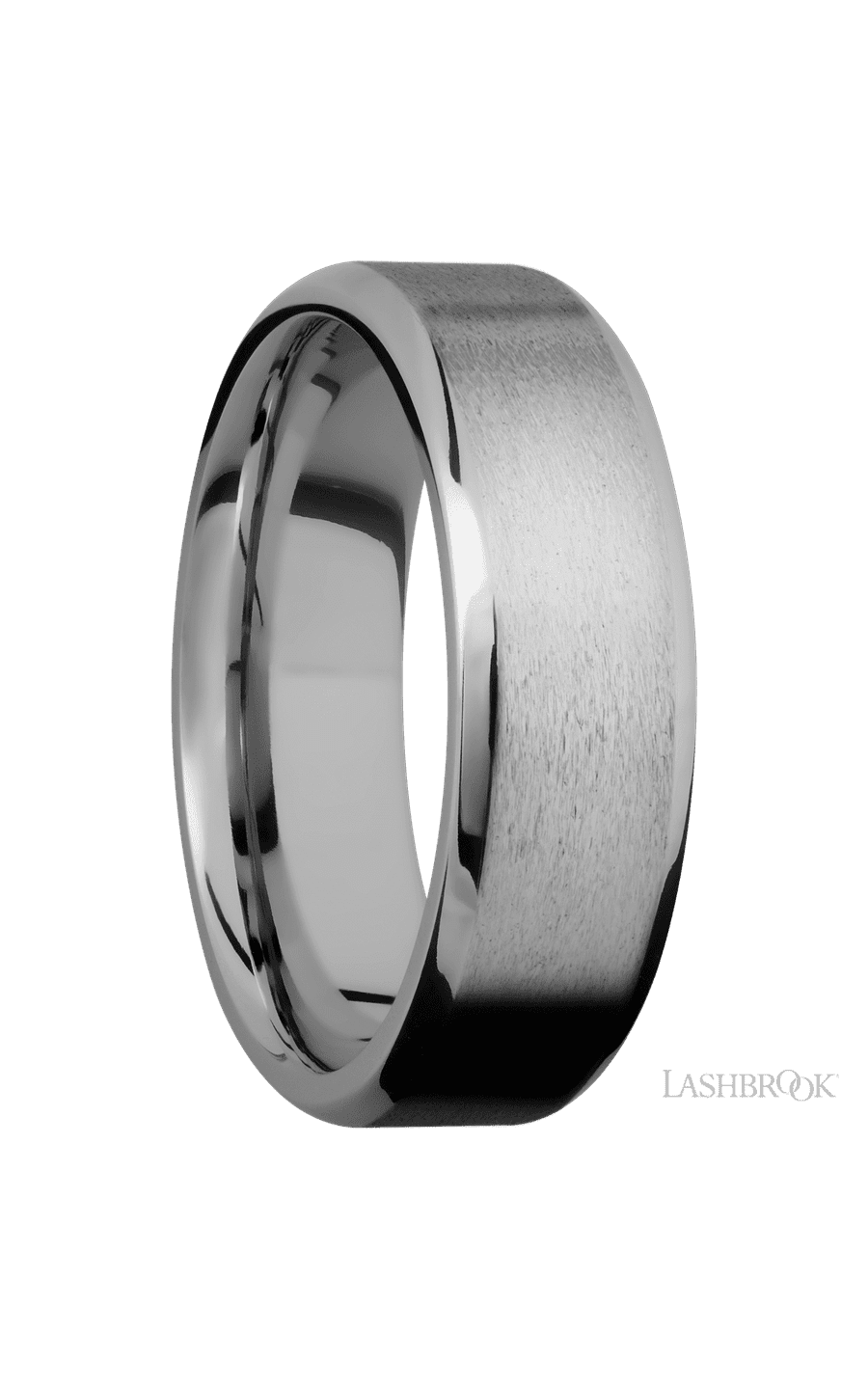 7 mm wide Beveled Titanium band.