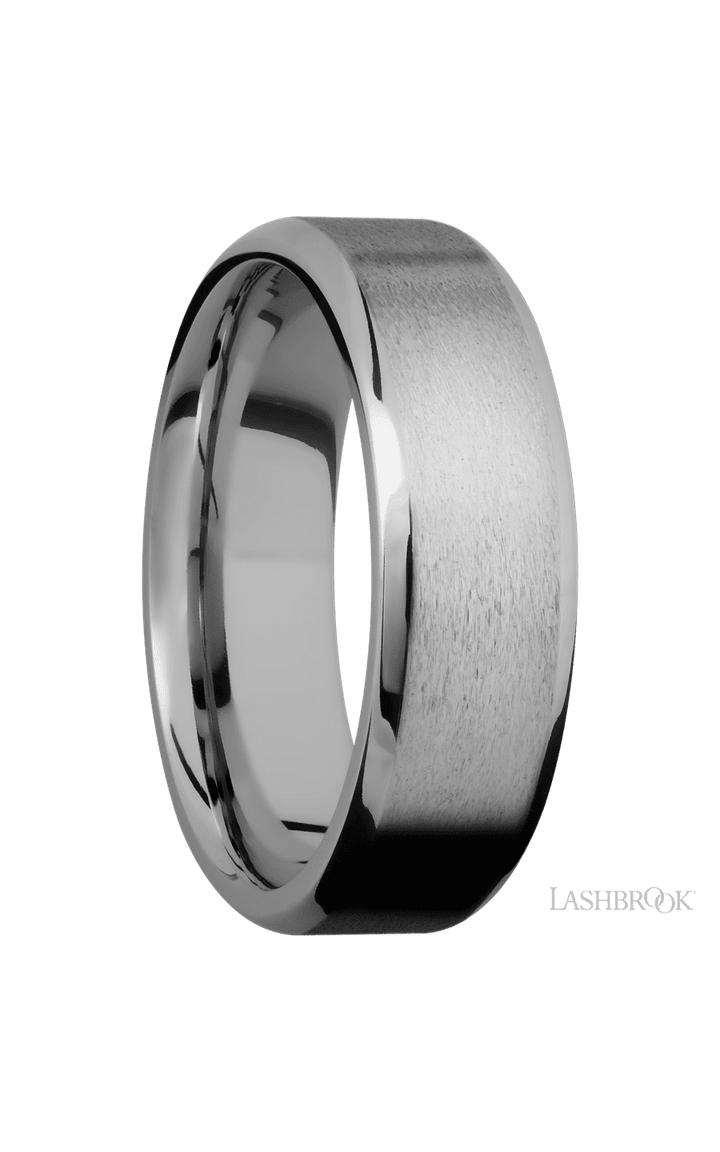 7 mm wide Beveled Titanium band.