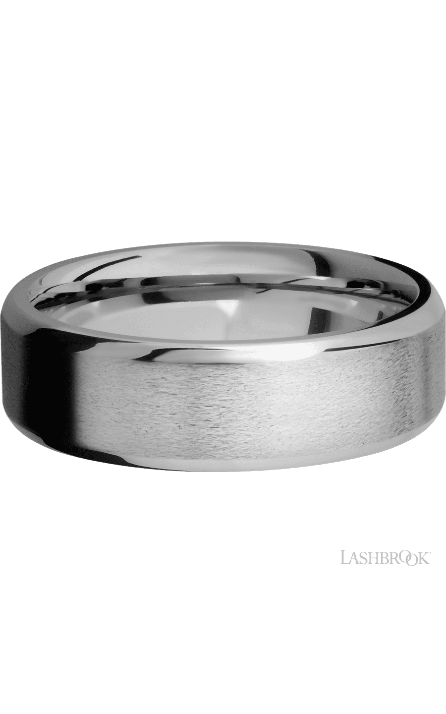7 mm wide Beveled Titanium band.