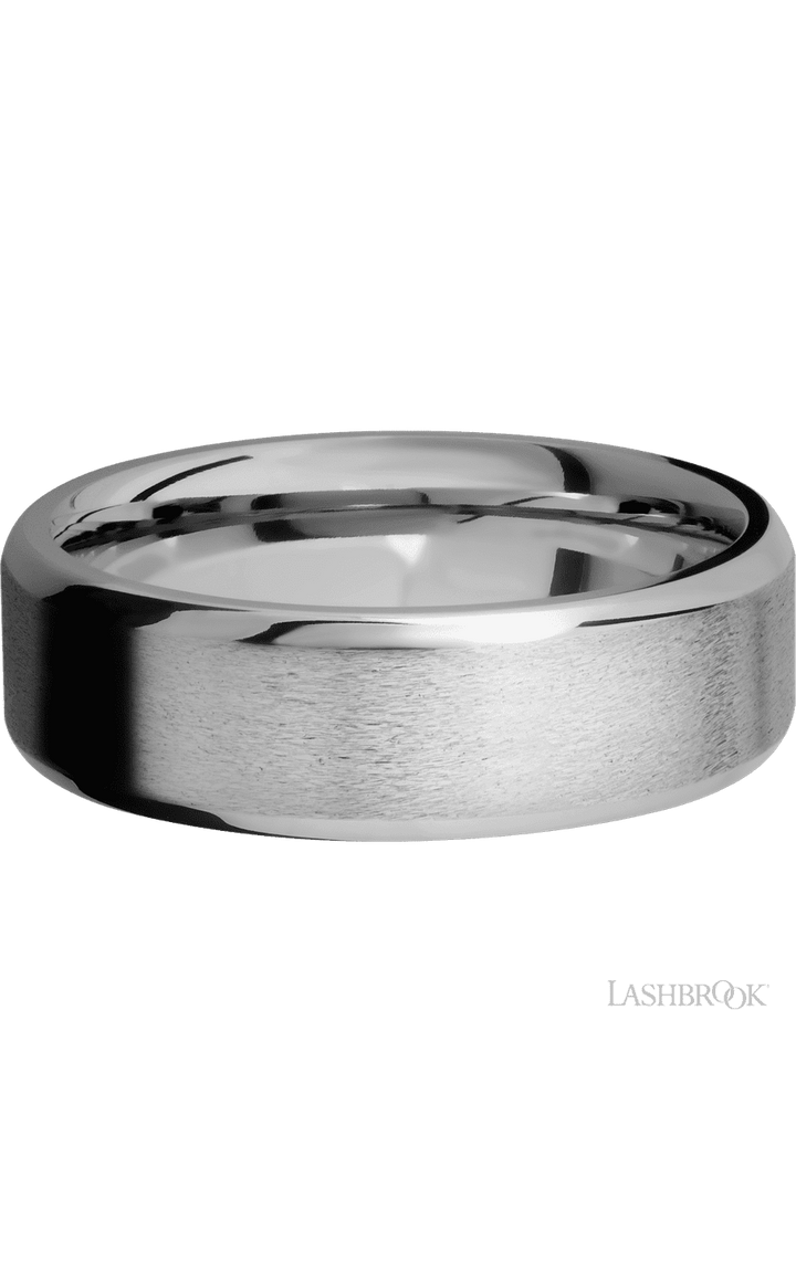 7 mm wide Beveled Titanium band.